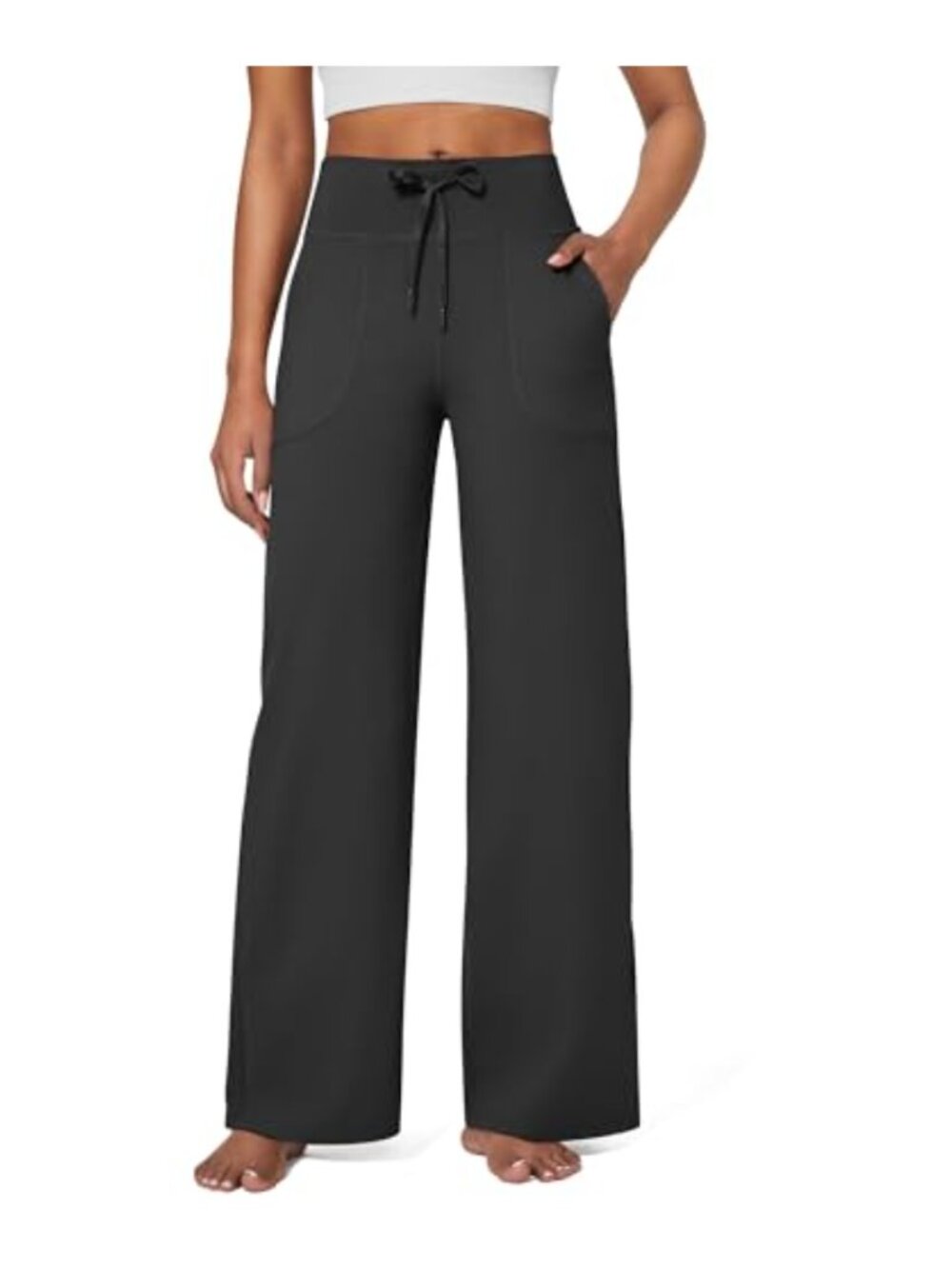 High Waist Wide Leg Yoga Pants with Pockets Stretch Lounge Pants